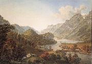Gabriel Lory Pere Gone out of THE Aar of the Lake of Brienz oil painting artist